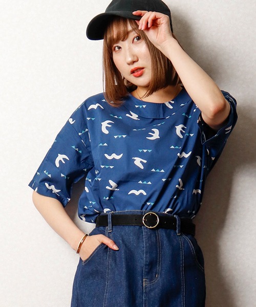 FUNALIVE(ファンアライブ)の「【north object de petit…】カモメ柄プルオーバー(Tシャツ/カットソー・レディース・イエロー/ネイビー/ライトブルー・M)」の8枚目の写真