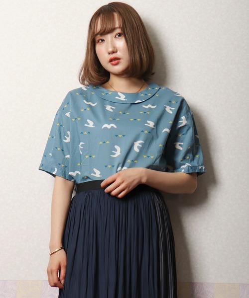 FUNALIVE(ファンアライブ)の「【north object de petit…】カモメ柄プルオーバー(Tシャツ/カットソー・レディース・イエロー/ネイビー/ライトブルー・M)」の4枚目の写真