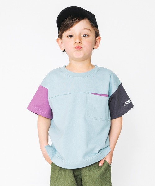 BRANSHES(ブランシェス)の「クレイジー配色半袖Tシャツ(Tシャツ/カットソー・キッズ・アイボリー/ブルーグレー・110cm/140cm/150cm/100cm/130cm/120cm/90cm)」の8枚目の写真