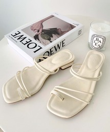 moment+ | 【2021S/S New Arrival】コードストラップスクエアローヒールサンダル(サンダル)