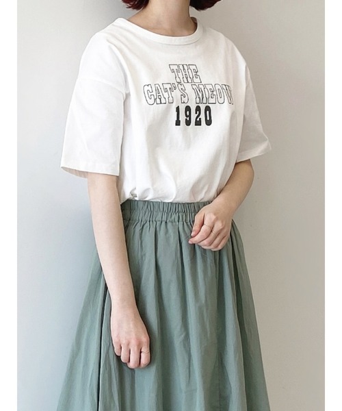 Samansa Mos2 blue(サマンサモスモスブルー)の「ロゴTee(Tシャツ/カットソー・レディース・イエロー/チャコール/オフホワイト・フリ-)」の2枚目の写真