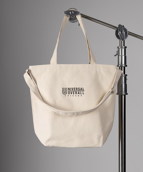UNIVERSAL OVERALL(ユニバーサルオーバーオール)の「【UNIVERSAL OVERALL/ユニバーサルオーバーオール】キャンバス生地2WAYショルダートートバッグ(トートバッグ・レディース・ベージュ/ホワイト/グレー/ブラック/ブルー・FREE)」の2枚目の写真