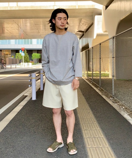 CIAOPANIC（チャオパニック）の「フェイクレザーショートパンツ（その他パンツ・メンズ・オリーブ/オフホワイト/ブラック・MEDIUM/LARGE）」の14枚目の写真