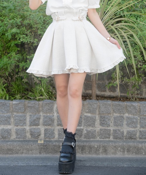 ROJITA（ロジータ）の「ハートビジューバックルスカート（スカート・レディース・ブラック/ホワイト/グレー・FREE）」の15枚目の写真