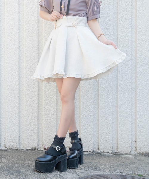 ROJITA（ロジータ）の「ハートビジューバックルスカート（スカート・レディース・ブラック/ホワイト/グレー・FREE）」の19枚目の写真