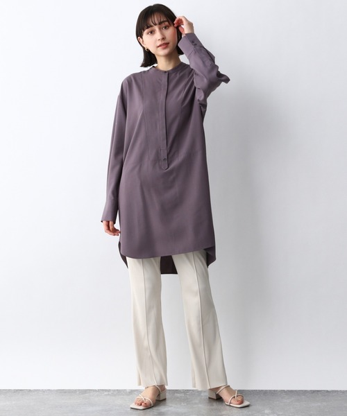 A part by（アパートバイ）の「SC＊グリンフィルロングシャツ　933076（シャツ/ブラウス・レディース・オフホワイト/ピンク系その他4/ベージュ・LARGE/MEDIUM）」の5枚目の写真