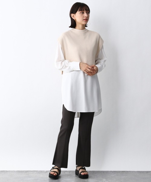 A part by（アパートバイ）の「SC＊グリンフィルロングシャツ　933076（シャツ/ブラウス・レディース・オフホワイト/ピンク系その他4/ベージュ・LARGE/MEDIUM）」の13枚目の写真