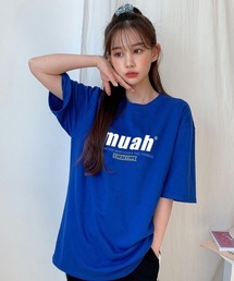 『muah muah/ムーアムーア』HALF LOWER PRINTING T-SHIRT/ハーフロワープリント 半袖Tシャツ