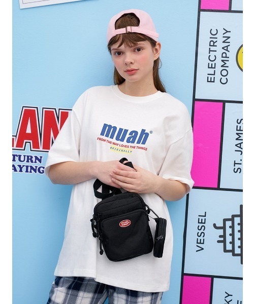 muahmuah(ムーアムーア)の「『muah muah/ムーアムーア』HALF LOWER PRINTING T-SHIRT/ハーフロワープリント 半袖Tシャツ(Tシャツ/カットソー・レディース・ライトパープル/イエロー/ブラック/ホワイト/ネイビー/ブルー・FREE)」の7枚目の写真