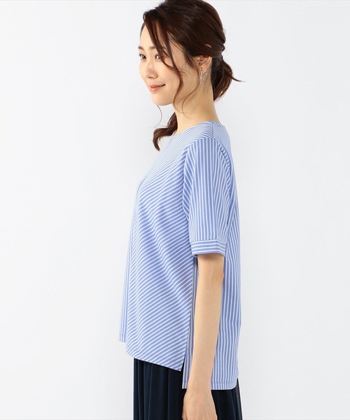 A/C DESIGN BY ALPHA CUBIC(エーシーデザインバイアルファキュービック)の「ジャガードストライププルオーバー(Tシャツ/カットソー・レディース・オフホワイト/ネイビー/ブルー・M/L)」の10枚目の写真