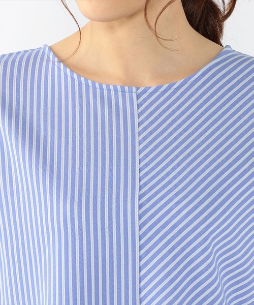 A/C DESIGN BY ALPHA CUBIC(エーシーデザインバイアルファキュービック)の「ジャガードストライププルオーバー(Tシャツ/カットソー・レディース・オフホワイト/ネイビー/ブルー・M/L)」の6枚目の写真