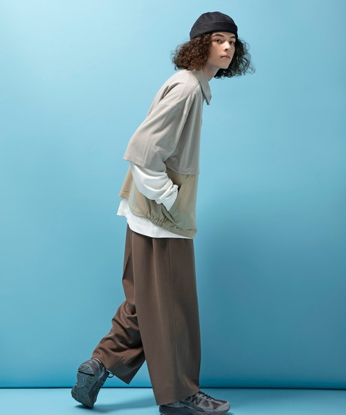 LUCY（ルーシー）の「LUCY/T/R LOOSE TUCK WIDE SLACKS（スラックス・メンズ・ブラウン/ブラック・MEDIUM/LARGE）」の5枚目の写真