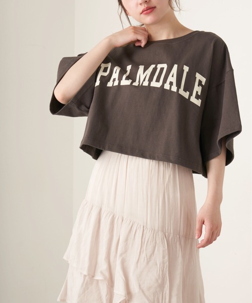 OLIVE des OLIVE（オリーブデオリーブ）の「カレッジプリントTシャツ（Tシャツ/カットソー・レディース・ベージュ/オフホワイト/スミクロ・FREE）」の11枚目の写真