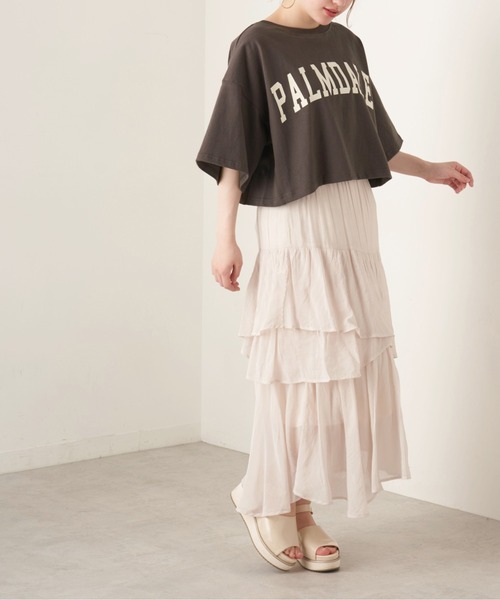 OLIVE des OLIVE（オリーブデオリーブ）の「カレッジプリントTシャツ（Tシャツ/カットソー・レディース・ベージュ/オフホワイト/スミクロ・FREE）」の13枚目の写真