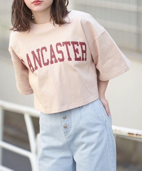 OLIVE des OLIVE（オリーブデオリーブ）の「カレッジプリントTシャツ（Tシャツ/カットソー・レディース・ベージュ/オフホワイト/スミクロ・FREE）」の16枚目の写真