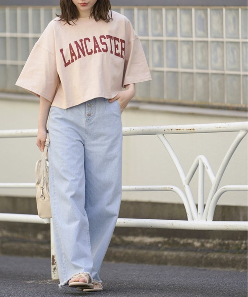 OLIVE des OLIVE（オリーブデオリーブ）の「カレッジプリントTシャツ（Tシャツ/カットソー・レディース・ベージュ/オフホワイト/スミクロ・FREE）」の21枚目の写真