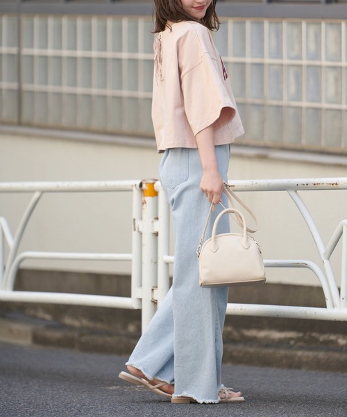 OLIVE des OLIVE（オリーブデオリーブ）の「カレッジプリントTシャツ（Tシャツ/カットソー・レディース・ベージュ/オフホワイト/スミクロ・FREE）」の22枚目の写真