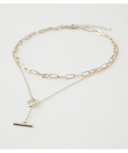 AZUL by moussy（アズールバイマウジー）の「WIDE CHAIN DOUBLE NECKLACE/ワイドチェーンダブルネックレス（ネックレス・レディース・ゴールド系その他/シルバー・FREE）」の6枚目の写真