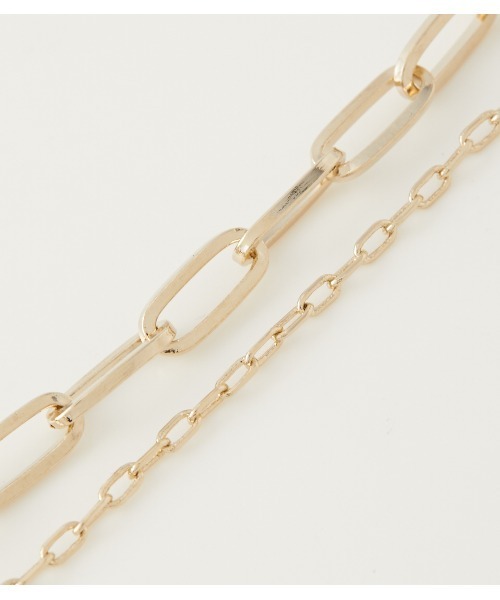 AZUL by moussy（アズールバイマウジー）の「WIDE CHAIN DOUBLE NECKLACE/ワイドチェーンダブルネックレス（ネックレス・レディース・ゴールド系その他/シルバー・FREE）」の8枚目の写真