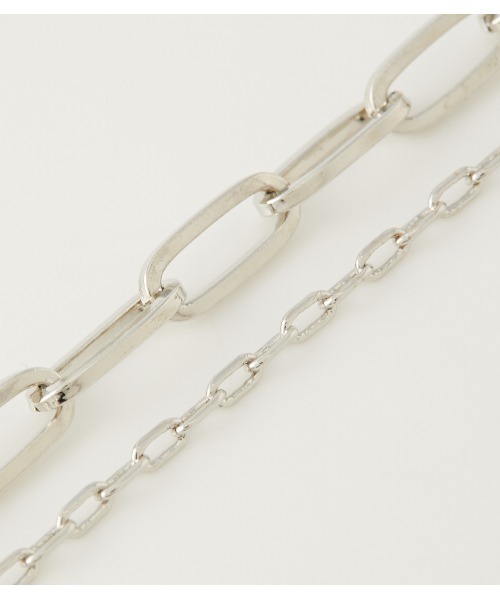AZUL by moussy（アズールバイマウジー）の「WIDE CHAIN DOUBLE NECKLACE/ワイドチェーンダブルネックレス（ネックレス・レディース・ゴールド系その他/シルバー・FREE）」の7枚目の写真