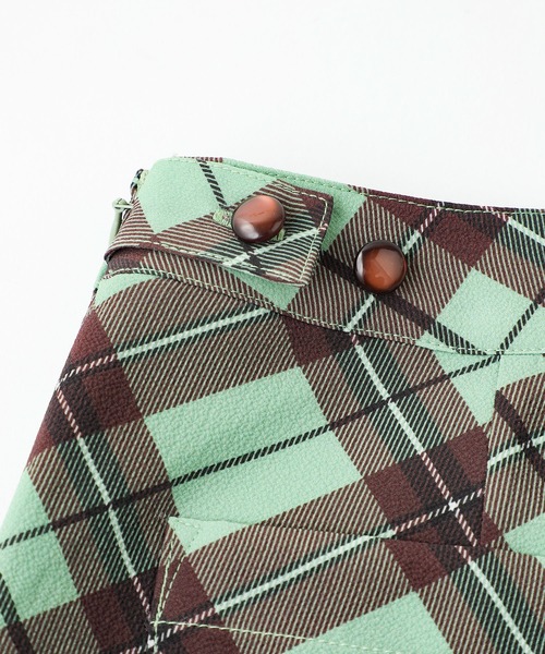 X-girl（エックスガール）の「DIAMOND PLAID FLARE PANTS（その他パンツ・レディース・ブラック/ライトグリーン/ライトブルー・S/XS/M）」の15枚目の写真