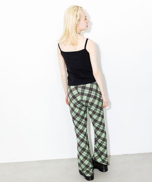 X-girl（エックスガール）の「DIAMOND PLAID FLARE PANTS（その他パンツ・レディース・ブラック/ライトグリーン/ライトブルー・S/XS/M）」の11枚目の写真