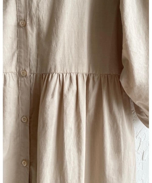 She's Closet(シーズクローゼット)の「半袖ボリュームロングティアードワンピース(シャツワンピース・レディース・ブラック/ベージュ/パープル/オフホワイト/ミント・FREE)」の22枚目の写真