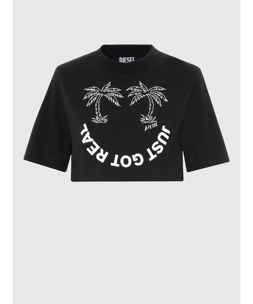 DIESEL（ディーゼル）の「レディース Tシャツ トップス カットソ－ スリムフィット ショート丈（Tシャツ/カットソー・レディース・ホワイト/ブラック・LARGE/SMALL/MEDIUM/X-SMALL）」の4枚目の写真