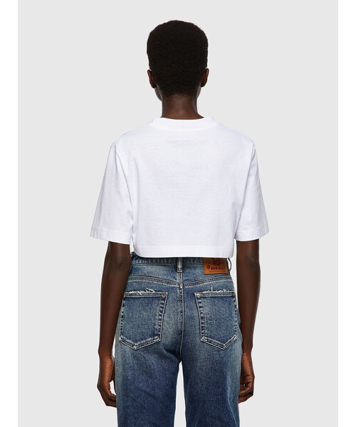 DIESEL（ディーゼル）の「レディース Tシャツ トップス カットソ－ スリムフィット ショート丈（Tシャツ/カットソー・レディース・ホワイト/ブラック・LARGE/SMALL/MEDIUM/X-SMALL）」の5枚目の写真