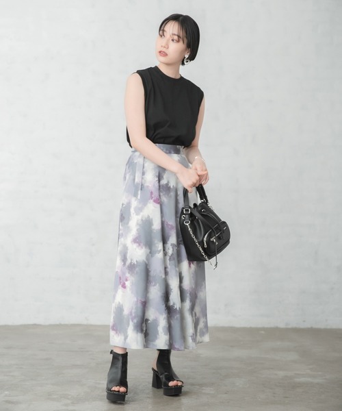 PAGEBOY（ページボーイ）の「マーブルアートスカート（スカート・レディース・ブラック系その他/ブラウン系その他・FREE）」の3枚目の写真