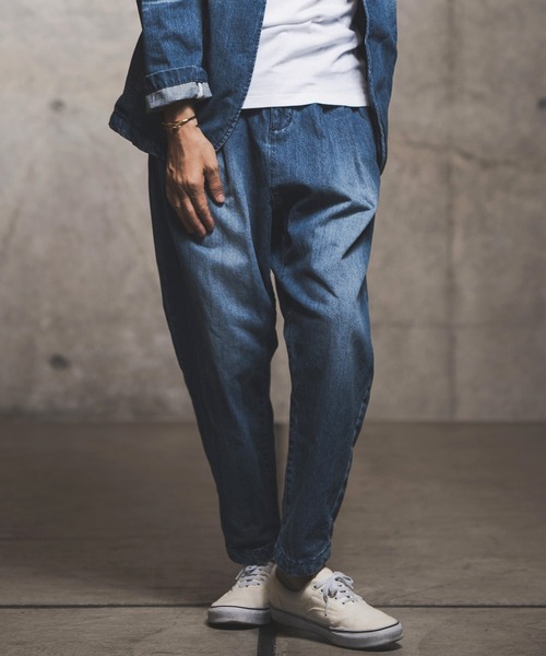 GLIMCLAP（グリムクラップ）の「mp9177-Stretch denim tapered pants テーパードパンツ（デニムパンツ・メンズ・ダークインディゴブルー/ライトインディゴブルー/ワンウォッシュ・S/L/M）」の3枚目の写真