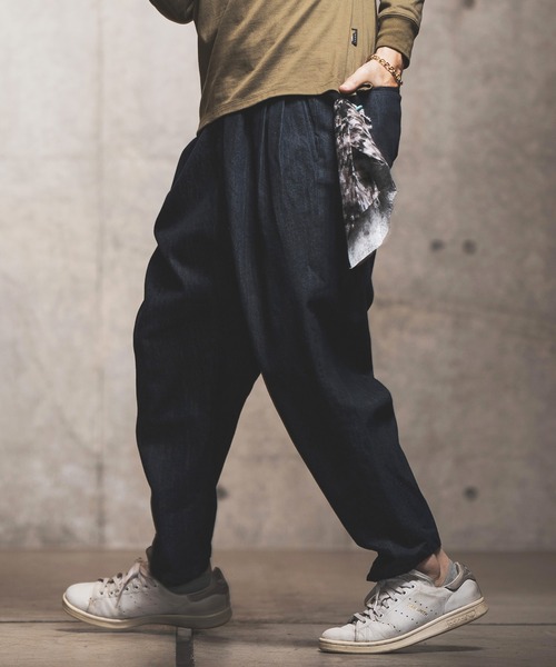 GLIMCLAP（グリムクラップ）の「mp9177-Stretch denim tapered pants テーパードパンツ（デニムパンツ・メンズ・ダークインディゴブルー/ライトインディゴブルー/ワンウォッシュ・S/L/M）」の14枚目の写真