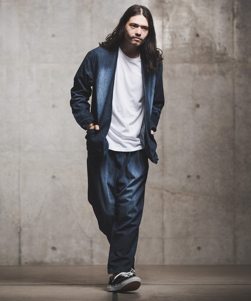 GLIMCLAP（グリムクラップ）の「mp9177-Stretch denim tapered pants テーパードパンツ（デニムパンツ・メンズ・ダークインディゴブルー/ライトインディゴブルー/ワンウォッシュ・S/L/M）」の4枚目の写真