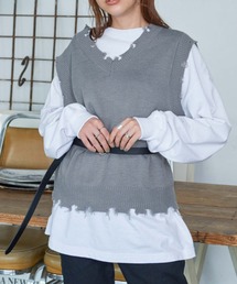 WEGO | WEGO/オーバーサイズニットベスト(ベスト)