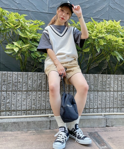 WEGO（ウィゴー）の「WEGO/オーバーサイズニットベスト（ベスト・レディース・ブラック/ダークグリーン/グレー/アイボリー/ブラック系その他・FREE）」の11枚目の写真