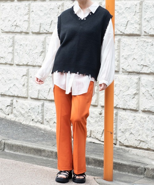 WEGO（ウィゴー）の「WEGO/オーバーサイズニットベスト（ベスト・レディース・ブラック/ダークグリーン/グレー/アイボリー/ブラック系その他・FREE）」の22枚目の写真