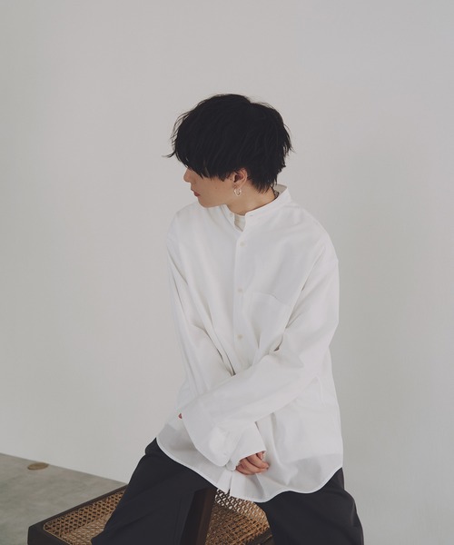 WYM LIDNM(ウィム バイ リドム)の「TENCEL BAND COLLAR SHIRT(シャツ/ブラウス・メンズ・ホワイト/ブルー/チャコールグレー/カーキ・S/M/L)」の17枚目の写真