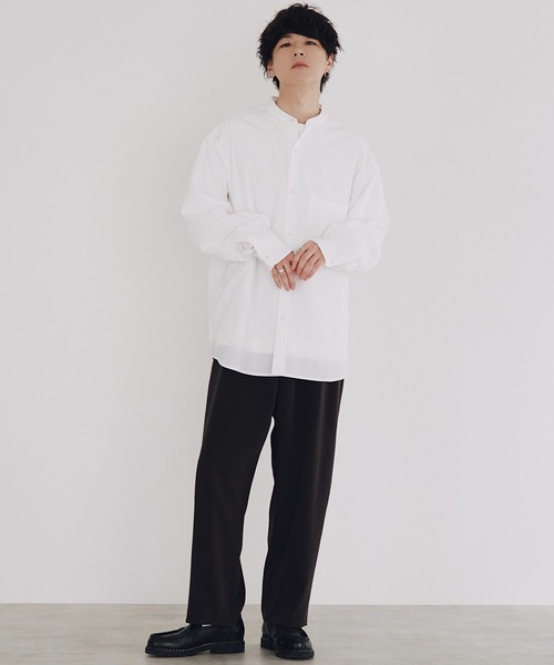WYM LIDNM(ウィム バイ リドム)の「TENCEL BAND COLLAR SHIRT(シャツ/ブラウス・メンズ・ホワイト/ブルー/チャコールグレー/カーキ・S/M/L)」の12枚目の写真