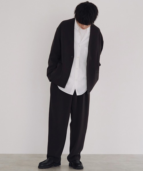 WYM LIDNM(ウィム バイ リドム)の「TENCEL BAND COLLAR SHIRT(シャツ/ブラウス・メンズ・ホワイト/ブルー/チャコールグレー/カーキ・S/M/L)」の7枚目の写真