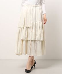 AMERICAN HOLIC | ワッシャーサテン切り替えティアードスカート(スカート)