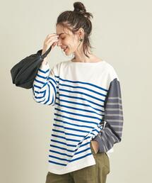 BEAUTY&YOUTH UNITED ARROWS | BY パネルボーダーワイドロングスリーブカットソー ∴(Tシャツ/カットソー)