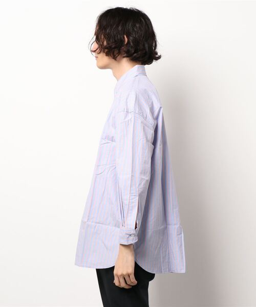 SPINNS(スピンズ)の「【ビッグシルエット】ストライプオーバーサイズ長袖シャツ(シャツ/ブラウス・メンズ・サックスブルー/ブルー/ミント/ブルー系その他・ONESIZE)」の5枚目の写真