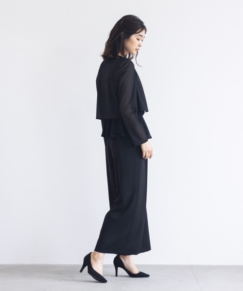 kaene（カエン）の「デザインホックシアージャケット（カーディガン/ボレロ・レディース・ベージュ/ブラック・36/38/34）」の3枚目の写真