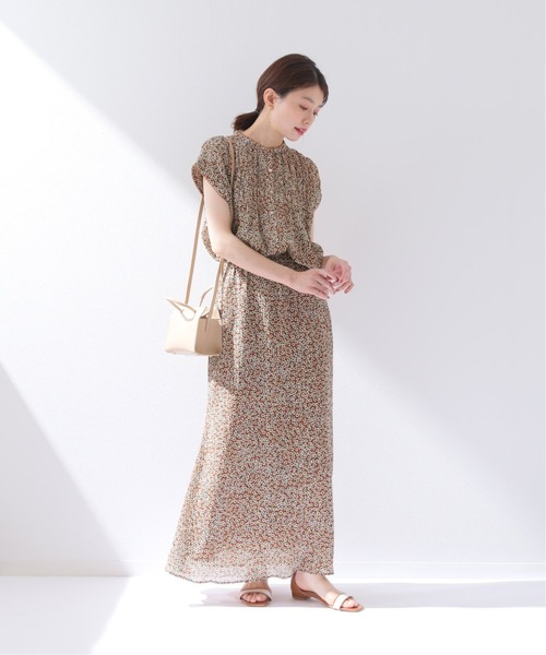 SLOBE IENA（スローブイエナ）の「Deveauxダリアプリントマーメイドスカート【手洗い可能/ウエストゴム】◆（スカート・レディース・ネイビー/ブラウン・FREE）」の16枚目の写真