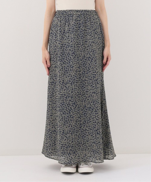 SLOBE IENA（スローブイエナ）の「Deveauxダリアプリントマーメイドスカート【手洗い可能/ウエストゴム】◆（スカート・レディース・ネイビー/ブラウン・FREE）」の11枚目の写真