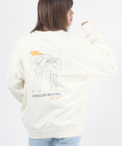 Dickies(ディッキーズ)の「Dickies(ディッキーズ)ロゴプリント スウェットトップス レディース/トレーナー プルオーバー(スウェット・レディース・ホワイト/ブラック/ブラウン/ブルー/ラベンダー/ホワイト系その他/ホワイト系その他2/ホワイト系その他3・M/L)」の3枚目の写真