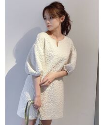 フラワーキルティングエッグチュニック