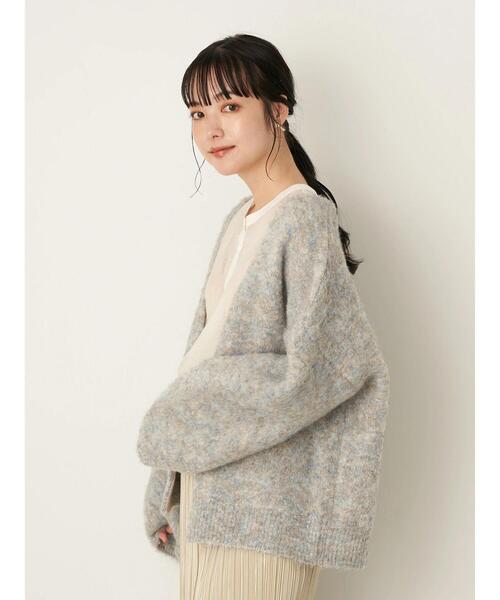 earth music&ecology（アースミュージックアンドエコロジー）の「【WEB限定】ミックスカラーニットカーディガン ＊（カーディガン/ボレロ・レディース・グレー/サックスブルー/アイボリー・FREE）」の16枚目の写真