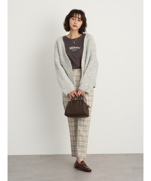 earth music&ecology（アースミュージックアンドエコロジー）の「【WEB限定】ミックスカラーニットカーディガン ＊（カーディガン/ボレロ・レディース・グレー/サックスブルー/アイボリー・FREE）」の4枚目の写真