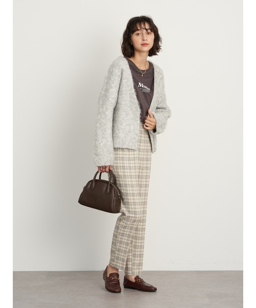 earth music&ecology（アースミュージックアンドエコロジー）の「【WEB限定】ミックスカラーニットカーディガン ＊（カーディガン/ボレロ・レディース・グレー/サックスブルー/アイボリー・FREE）」の5枚目の写真